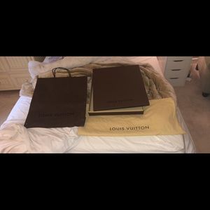 Louis Vuitton Dust Bag, Box, + Shopping Bag